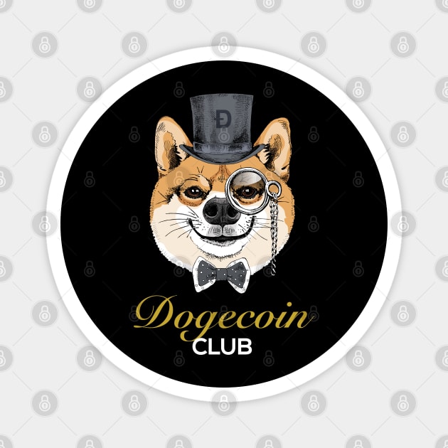 Funny Dogecoin Club Doge HODL Dogecoin Magnet by Happy Lime